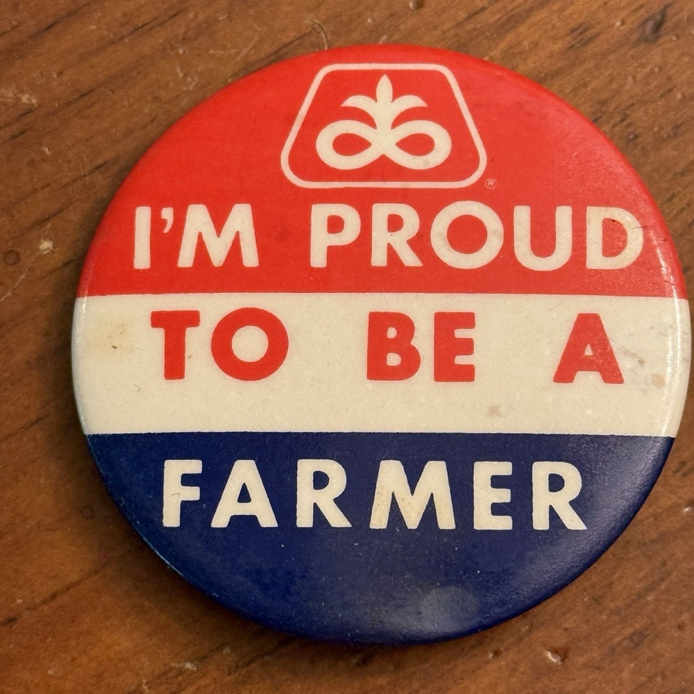I'm Proud To Be A Farmer Pioneer Seed Vintage Pinback Button Pin Round Circle